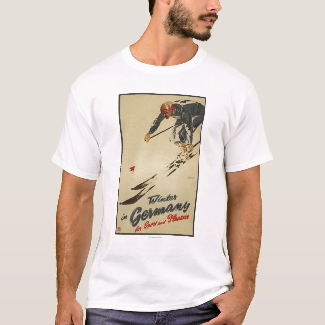 Abschüssiger Skifahrer - Sportund VergnügenPromo T-Shirt (Vorderseite)