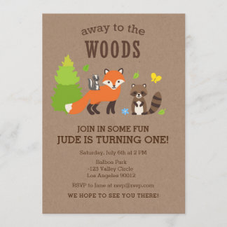 Abseits vom Geburtstag des Waldes, junge Einladung