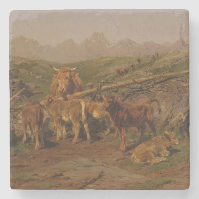 Absetzen der Kälber (Kuhzucht) Steinuntersetzer (Vorderseite)