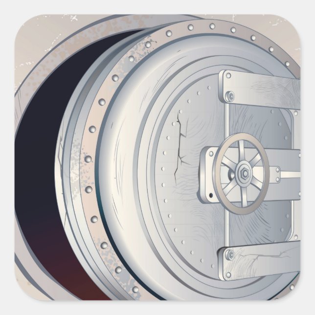 Absicherung der gerissenen Bank Quadratischer Aufkleber (Vorderseite)