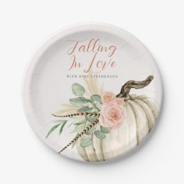 Absinken in Liebe mit kinderfarbenem Kürbispink Pappteller