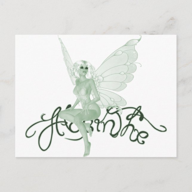 Absinthe Art Signature Green Fairy - Absinthe Postkarte (Vorderseite)