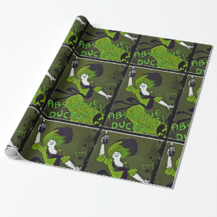 Absinthe auf grünem Vintage-Plakat-Wrap-Papier Geschenkpapier