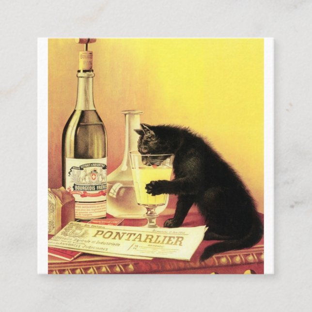 Absinthe Bourgeois Quadratische Visitenkarte (Vorderseite)