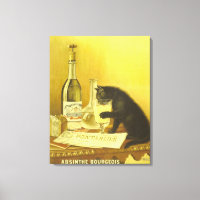 Absinthe Bourgeois und Cat Fine Vintage Poster