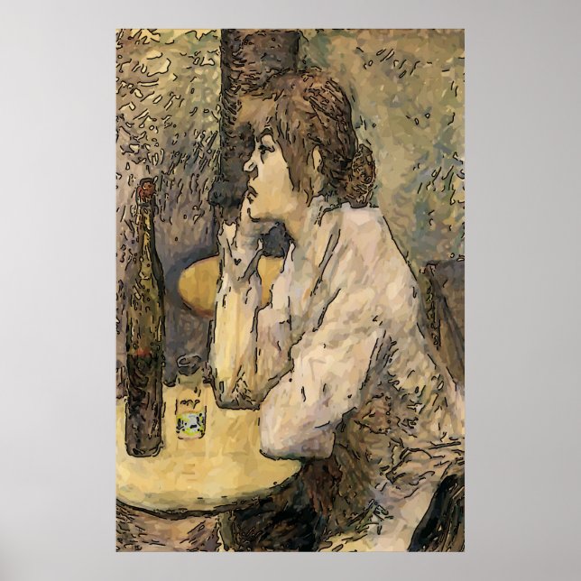 Absinthe Drinker, französisches Viertel Poster (Vorne)