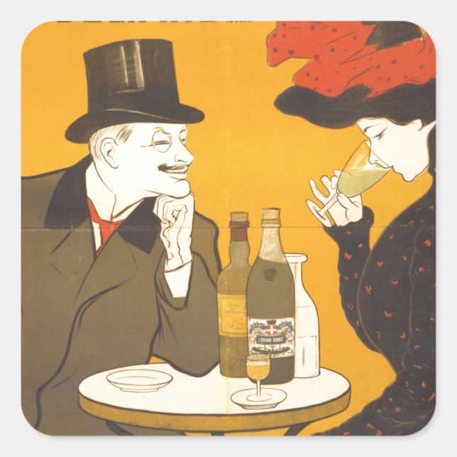 Absinthe Extra-Supérieure Quadratischer Aufkleber (Vorderseite)