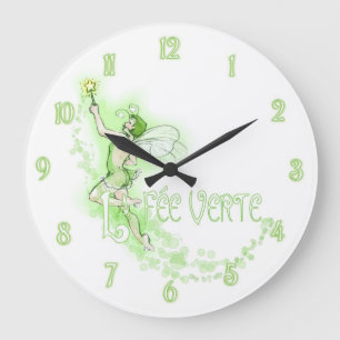 Absinthe Fairy Große Wanduhr