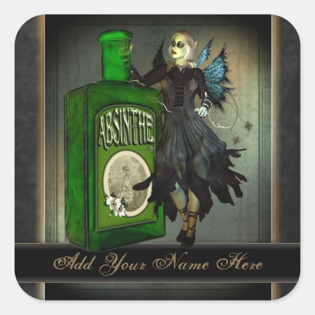 Absinthe Fee Buchzeichen Stickers (Vorderseite)