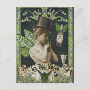 Absinthe-Fee-Postkarte Postkarte