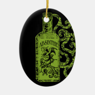 Absinthe Flasche Wirbel Keramik Ornament