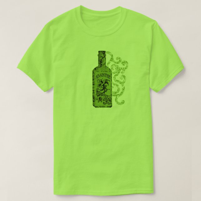 Absinthe Flasche Wirbel T-Shirt (Design vorne)