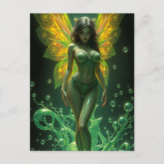 Absinthe Green Fairy Postcard Postkarte