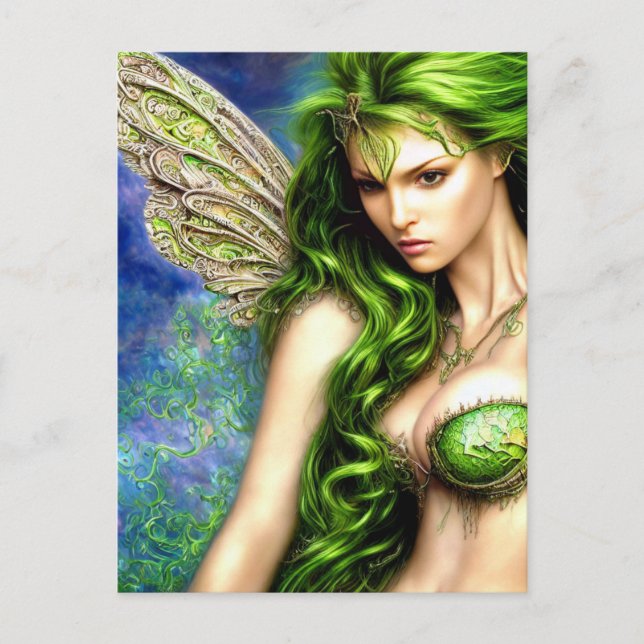 Absinthe Green Fairy Postcard Postkarte (Vorderseite)