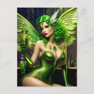 Absinthe Green Fairy Postcard Postkarte