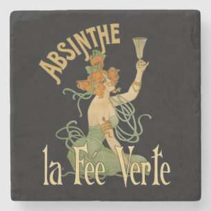 Absinthe Grüne Fee La Fee Verte,Poster Steampunk Steinuntersetzer