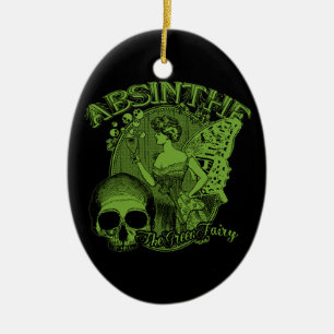 Absinthe Grüne Feenfrau Keramikornament