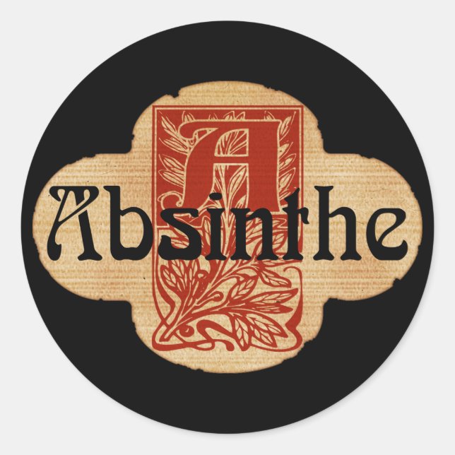 Absinthe Imagine Bottle Lable Runder Aufkleber (Vorderseite)
