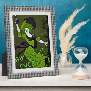 Absinthe in grüner Vintage-Werbeanzeige auf einer Fotoplatte