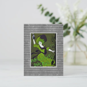 Absinthe in grüner Vintage-Werbung Harlekin-Rahmen Postkarte