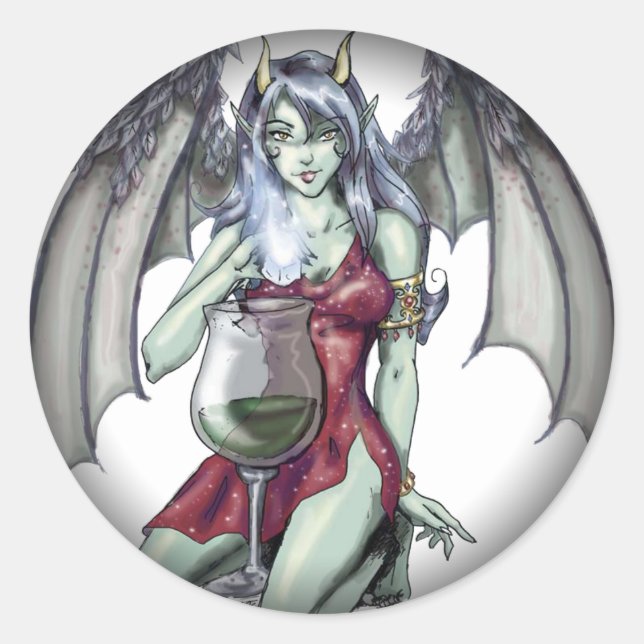 Absinthe jetzt Fairy Fade to Black Round Stickers (Vorderseite)