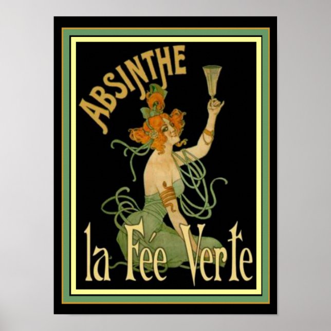 Absinthe La Fee Verte 12 x 16 Print Poster (Vorne)