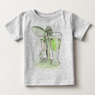 Absinthe La Fee Verte Fairy mit Glas (kein Text) Baby T-shirt