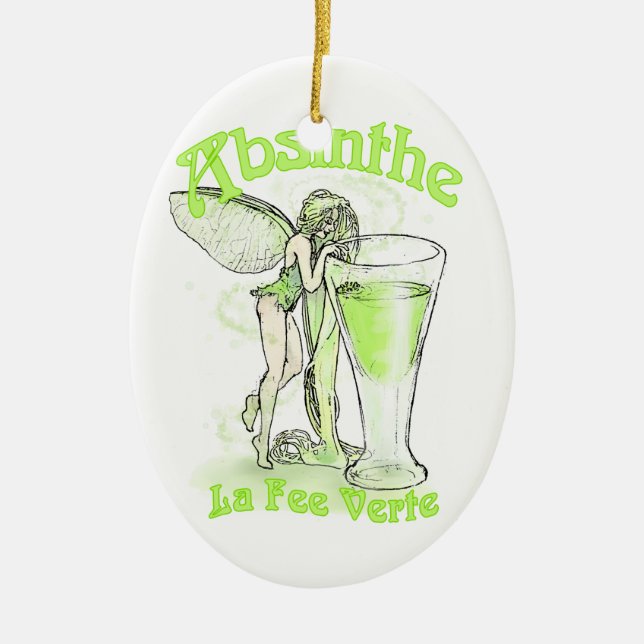 Absinthe La Fee Verte Fairy mit Glas Keramikornament (Vorne)