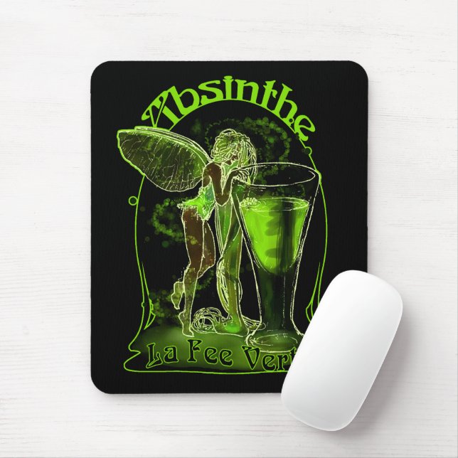 Absinthe La Fee Verte Fairy mit Glas Mousepad (Mit Mouse)