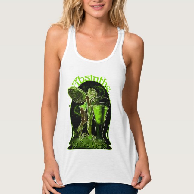 Absinthe La Fee Verte Fairy mit Glas Tank Top (Vorderseite)