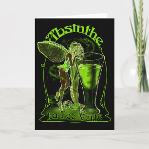 Absinthe La Fee Verte Fairy With Glass Karte