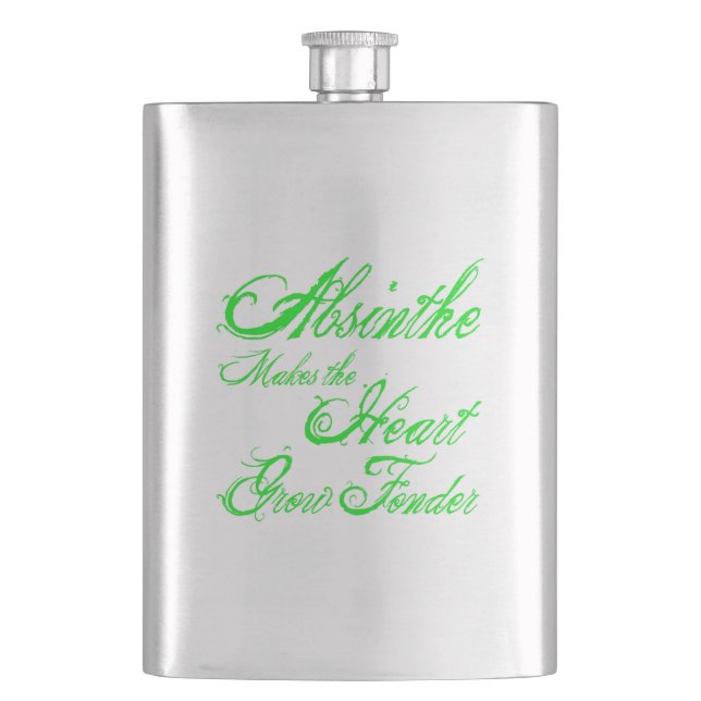 Absinthe lässt das Herz wachsen Flachmann (Vorderseite)