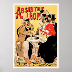 Absinthe Leon Vintag Wine Drink und Art Poster