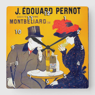 Absinthe, Leonetto Cappiello Fine Vintag Quadratische Wanduhr