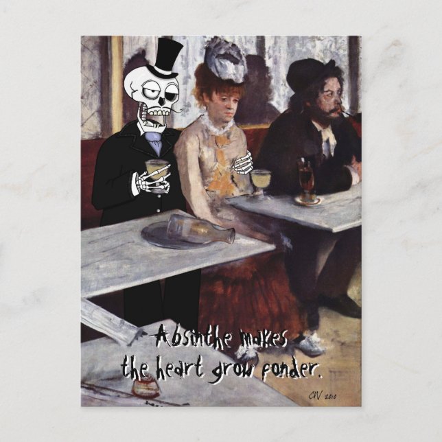'Absinthe (macht den Herzwachstumsschriftsteller)' Postkarte (Vorderseite)