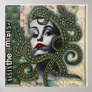 Absinthe Medusa von Natalie Schorr Poster