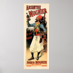 ABSINTHE MUGNIER 1895 von Lucien Lefevre French Ad Poster