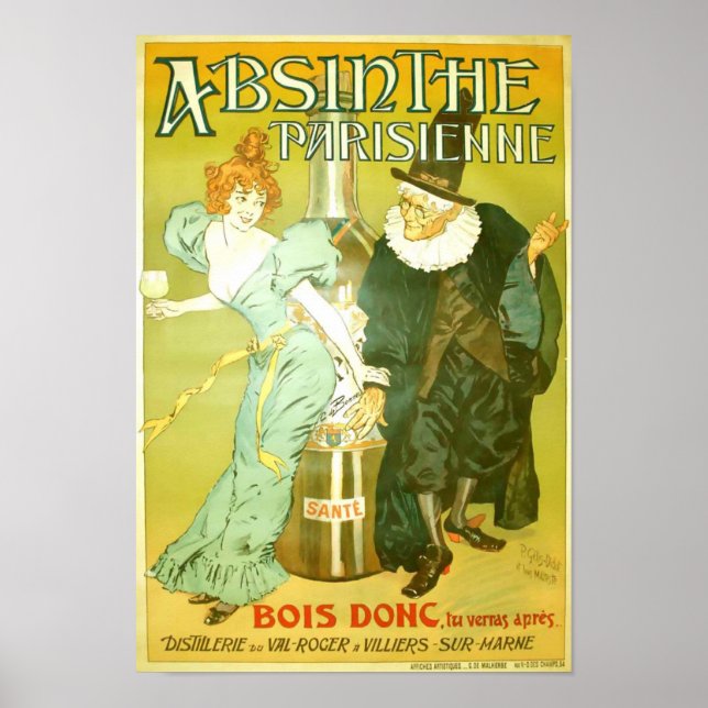 Absinthe Parisienne Gélis-Didot Malteste Kunstkuns Poster (Vorne)