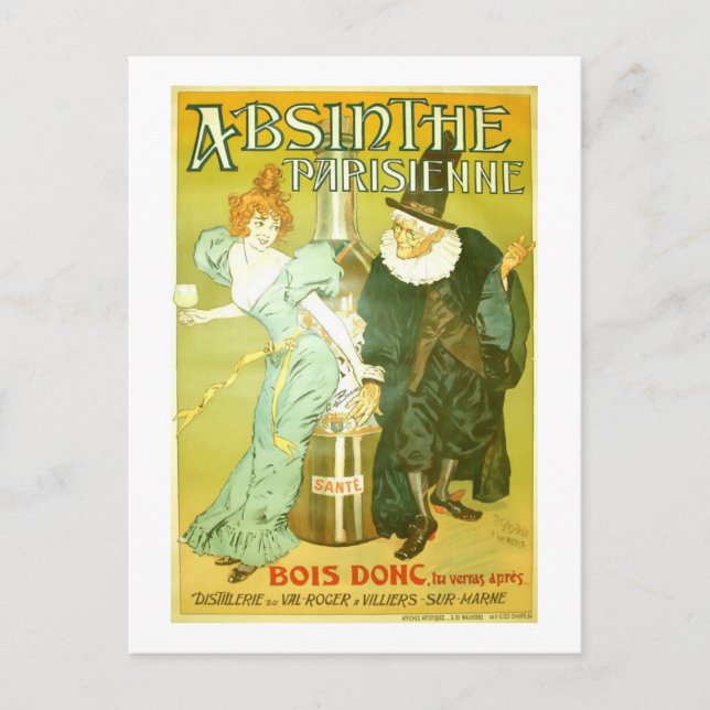 Absinthe Parisienne Gélis-Didot Malteste Kunstkuns Postkarte (Vorderseite)
