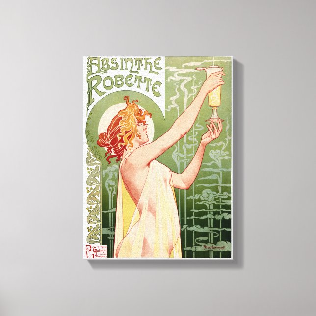 Absinthe Robette 1896 Vintage Poster wiederhergest Leinwanddruck (Vorderseite)