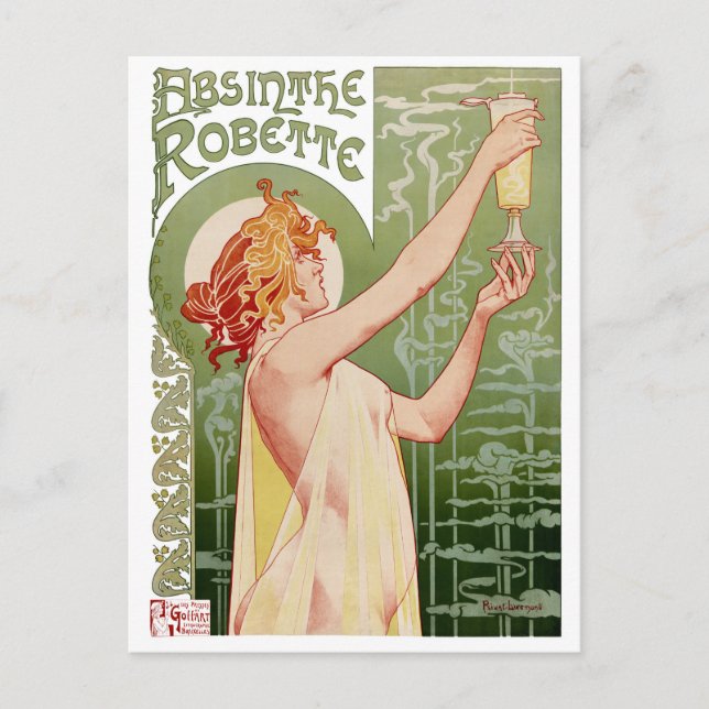 Absinthe Robette 1896 Vintage Poster wiederhergest Postkarte (Vorderseite)