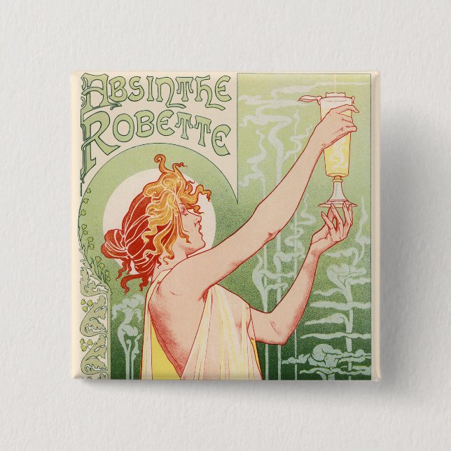 Absinthe Robette - Alkohol Vintage Poster Button (Vorderseite)