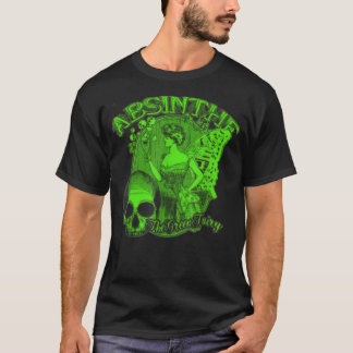 Absinthe Skull Green Fairy Retro Design T-Shirt