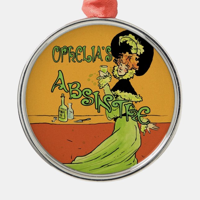 Absinthe-Stil der 1890er Jahre Ornament Aus Metall (Vorne)