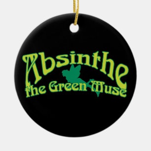 Absinthe Text Die Grüne Muse Keramik Ornament