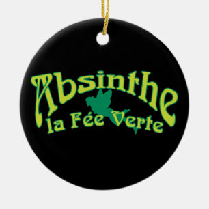 Absinthe Text La Fee Verte Keramikornament