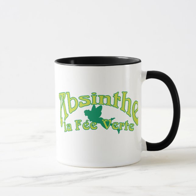 Absinthe Text La Fee Verte Tasse (Rechts)