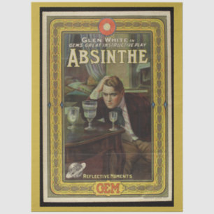 Absinthe-Theaterplakat vintage Theaterwerbung Seidenpapier