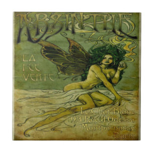 Absinthe Vintag Green Fairy Fliese