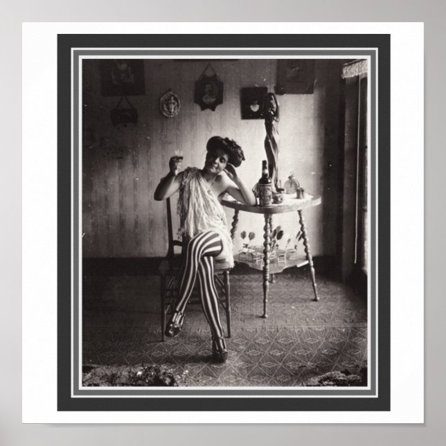 "Absinthe while they wait" 12 x 12 Poster (Vorne)